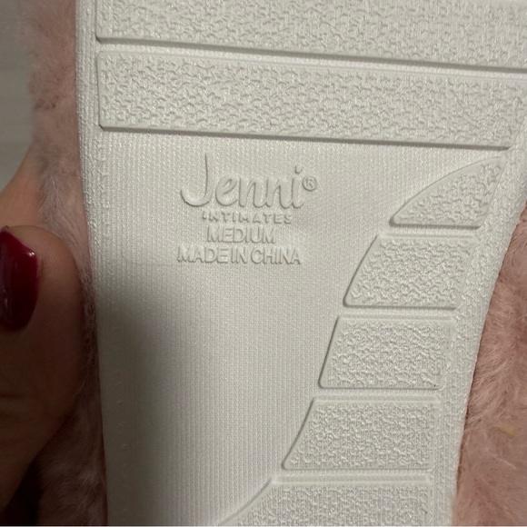 Cozy Pink Fluffy Side Slippers Slingback Girly Luxe Coquette Medium 7-8 - Picture 5 of 7